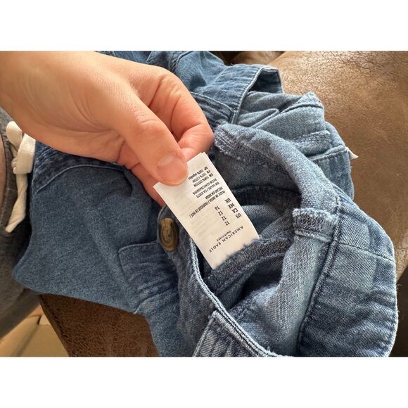 American Eagle Outfitters Wide Leg Denim Pants Size 12 - Picture 6 of 6